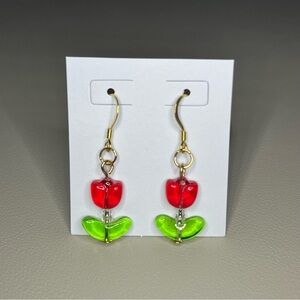 Tulip Charm Earrings - 18k Gold Plated